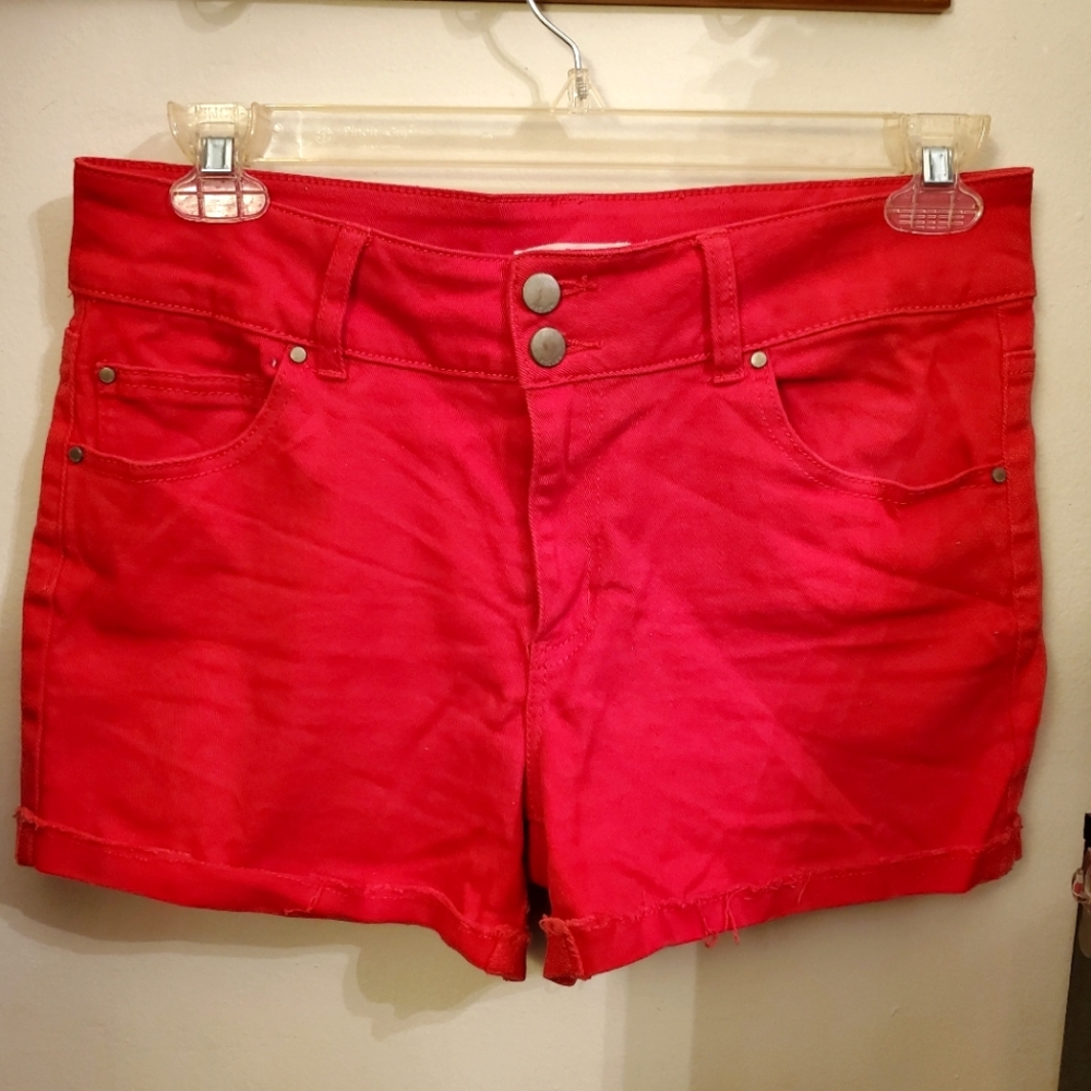 Red High Waisted Shorts